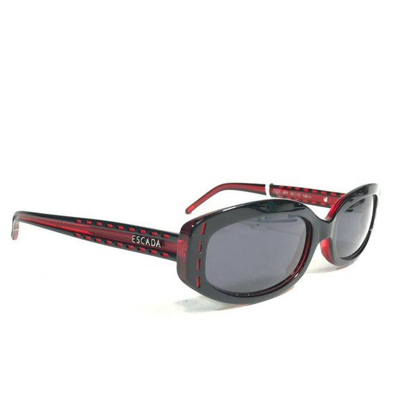 Escada Sunglasses E1270 NRY Black Red Rectangular Frames with Blue Lenses main image 8